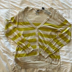Gray and green cardigan